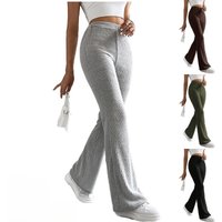 Flared Corduroy Pants For Women – High-Waisted Stretch Bootcut Trousers With Side Panels (4 Classic Colors)