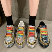Shoes Spring Summer Style Fairy Style Heavy Rhinestone Colorful Lace Up Thick Sole Casual Sports Sneakers
