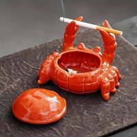 Crab Ceramic Ashtray Lid Fly Repellent Home Office Decorative Tea Pet Unique Irregular Shape