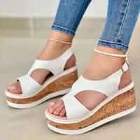 Summer Wedge Heel Fish Mouth Sandals Thick Bottom Platform Casual Sandals Roman Sandals Shoes