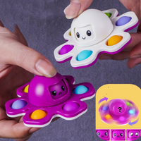 CRAZYLIFE 5 style Fidget Toys Autism Stress Relief Silicone Interactive Flip Octopus Change Faces Spinner Push Pop Bubble Fidget Toy Spinners