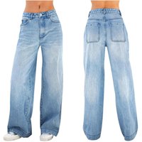 Clothing High Waisted Loose Wide Leg Jeans