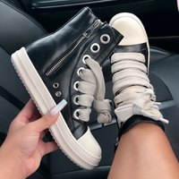 Shoes Street Small Leather Boots Big Eyelet Short Boots
