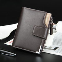 Casual Men's Wallet Multi-functional Wallet Zipper Buckle Three Fold Coin Wallet