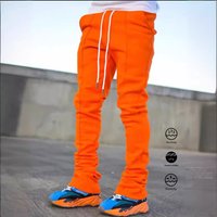 Pantalones casuales elásticos acampanados para hombre con cintura ajustable: pantalones largos ajustados para comodidad y estilo en todas las