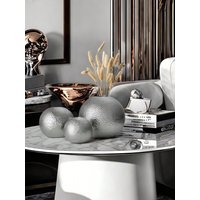 1pc Concave And Convex Dot Design Silver Ball Ceramic Vase, High-end Style Suitable For Light Luxury Style Scene Ornaments Flower Arrangement Vase