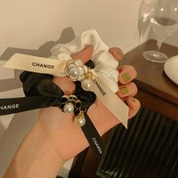 Bow Satin Small Intestinal Hair Ring Korean style French style High grade Hair Rope Korean style Pearl Hair Strap