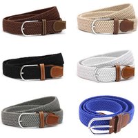 HOT 6 colors Fashion Stretch Belt Premium Leather Golf Wide Elastic Waistband