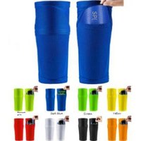 Soccer Shin Guards Double Layer Breathable Mesh Calf Protectors Shin Support Socks Shin Guards Elastic Pockets