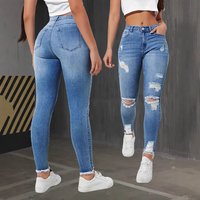  Stretch Ripped Skinny Jeans High Waist Slim Fit Denim Pants Comfortable Elasticity Casual & Streetwear