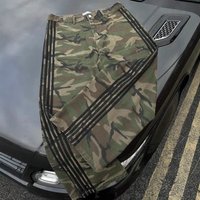 Clothing Camouflage Striped Workwear Casual Pants Spring High Street Retro Fashion Straight Wide Leg Trousers