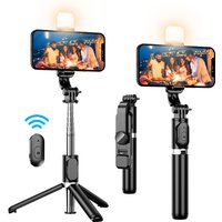 Portable 41 inch selfie stick mobile tripod wireless remote control expandable tripod 360 rotation comp