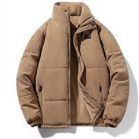 Men’s Clothing Corduroy Cotton Jacket Autumn And Winter Men’s Thickened Velvet Warm Breathable Loose Bread Coat Trendy Casual Stand Collar Jacket