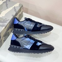 V Home Camouflage Sports Shoes Men's High Edition Riveted Thick Bottom Leather Fashion Casual Lace Color Blocked Trend