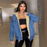 Trendy Oversized Denim Jacket Fleece Lining Streetwear Fashion