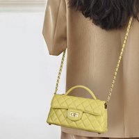 New Top Layer Sheepskin Diamond Pattern Small Style Chain Bag Crossbody Bag Single Shoulder Handbag Small Square Bag