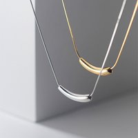 Stainless Steel Fashion Fine Jewelry Casual Minimalism Curve Charms Snake Bone Chain Choker Necklaces Pendants For Women