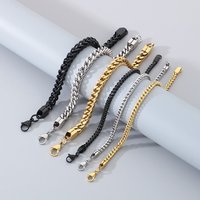Stainless Steel Couple Cuban Link Chain Bracelet For Men & Women - Durable Titanium Steel Unisex Jewelry With Geometric Design