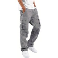 Ropa de Hombre Exclusivamente Pantalones de Trabajo Deportivos para Hombre Color Sólido Cordón Multibolsillos