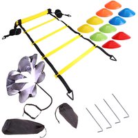 Football Training Agility Ladder Step Training Rope Resistance Parachute Jumping Ladder Training Set Ground Nail
