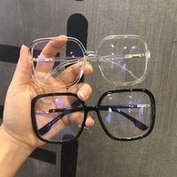 1909 internet famous frame for men and women, square shaped large face anti blue light plain glasses, student