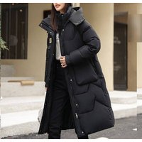  Detachable Hood Long Down Coat Winter Warm Thick Padded Jacket Outerwear Cold Weather