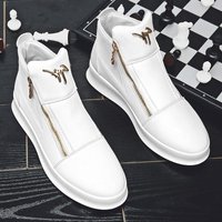 Athletic Shoes leather breathable high top shoes thick soled casual shoes high top sneakers