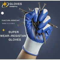 Work Gloves Labor Protection Gloves Wear resistant Anti slip Puncture proof Including Dipped Gloves Work Household Gloves