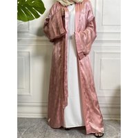 New Muslim Abaya Dress Dubai Turkish Satin Loose Clothing Morocco White Robe Islamic Pakistani Clothes Evening Dresses Ramadan