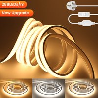 Waterproof Neon COB LED Strip Lights 220V IP67 Flexible Tape Lamp Under Cabinet