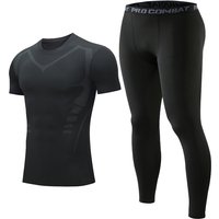 summer sports fitness suit quick drying tight stretch running basketball training suit short sleeve shorts two sets