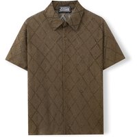Men's Clothing Hong Kong Style Hollow Short Sleeved Thin Shirt Men's Summer Niche Design Lace Casual Half Sleeved Shirt A0405