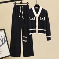 Clothing Suits Style Sweater High Waist Wide Leg Pants Two Piece Suit