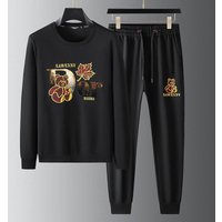 Clothing Casual Sports Suit Style Autumn Cartoon Bear Sequin Embroidery Pullover Sweater Two piece Suit