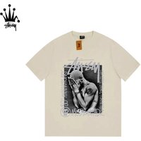 Stussy Frontal Figure Pattern Printed Pure Cotton Short Sleeved T-shirt
