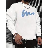 Loose Casual Fashionable Simple Pattern Printed Round Neck Long Sleeved Sportswear Autumn Winter
