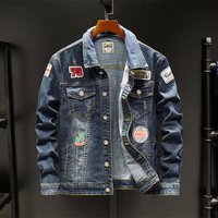  Casual Denim Jacket Stylish Print & Relaxed Fit Versatile Spring & Autumn Outerwear 