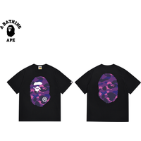 A BATHING APE BAPE-Double Sided Camouflage Ape Head Print Pure Cotton Short Sleeved T-shirt