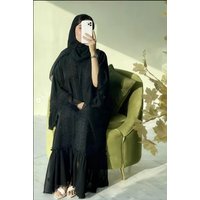 Black Islamic Abayas Muslim Women Clothing Turkey Long Robe Moroccan Caftan Islam Kaftan Ramadan Abaya For Women Dubai