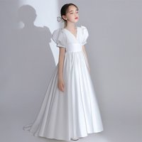 Clothing Evening Dresses Winter Satin Middle School Piano Competition Performance Clothes