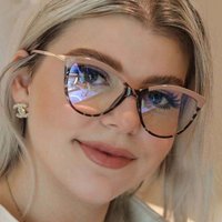 Women’s TR90 anti-blue light cat’s eye retro glasses frame hot-selling personality flat mirror metal trend glasses