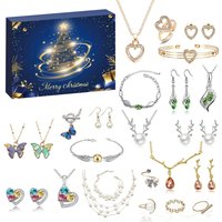 Christmas earrings jewelry gift box blind box jewelry gift countdown calendar advent necklace blind box