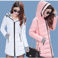 Long Cotton padded Jacket Thick Fashion Hooded Warm Jacket Cotton padded Jacket Slim Coat