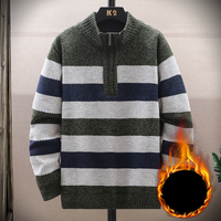 Clothing Knitted Sweater Knit Sweater Half Zip Pullover Fleece Lined Thermal Winter Turtleneck Casual Slim Fit Long Sleeve Crewneck Jumper