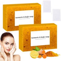 COLOTTE Lemon Cookie Natural Handmade Facial Body Smooth Skin Turmeric Soap, Men's And Women's Deep Cleansing Soap (2