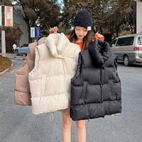 Fashion Thick Cotton Vest Loose Standing Collar Padded Jacket Vest