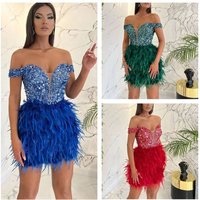 Clothing Sexy Gorgeous One Shoulder Feather Dress