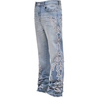 Clothing 25 Gradient Wide leg Denim Trousers Fashionable Cross border Hot selling Embroidery Straight