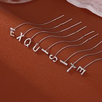 1PCS Women's Earrings Alphabet Ear Threads – Sterling Silver Letter Earrings (Minimalist & Hypoallergenic)