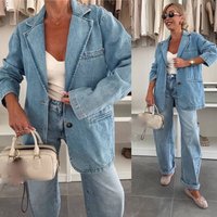 Clothing Fashion Casual Loose Washed Denim Suit Jacket